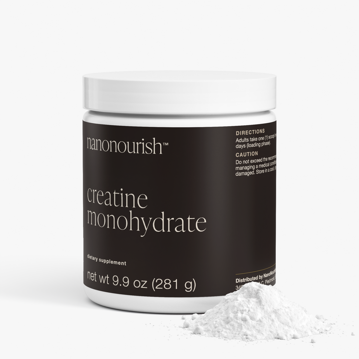 nanonourish™ creatine monohydrate, label view 2