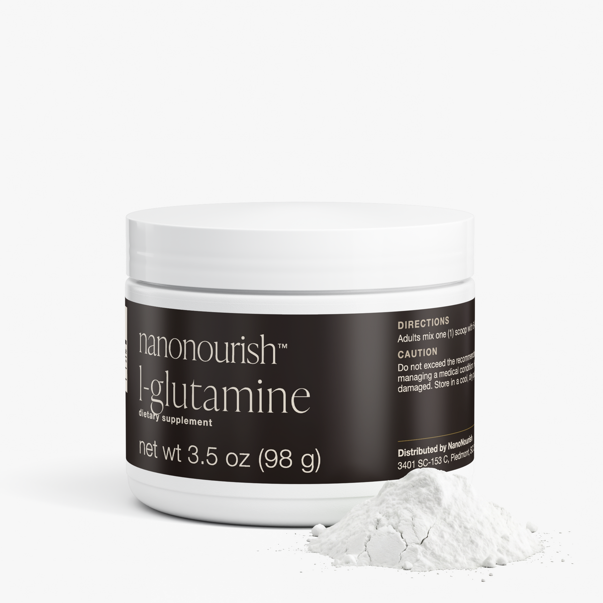 nanonourish™ l-glutamine, label view 2