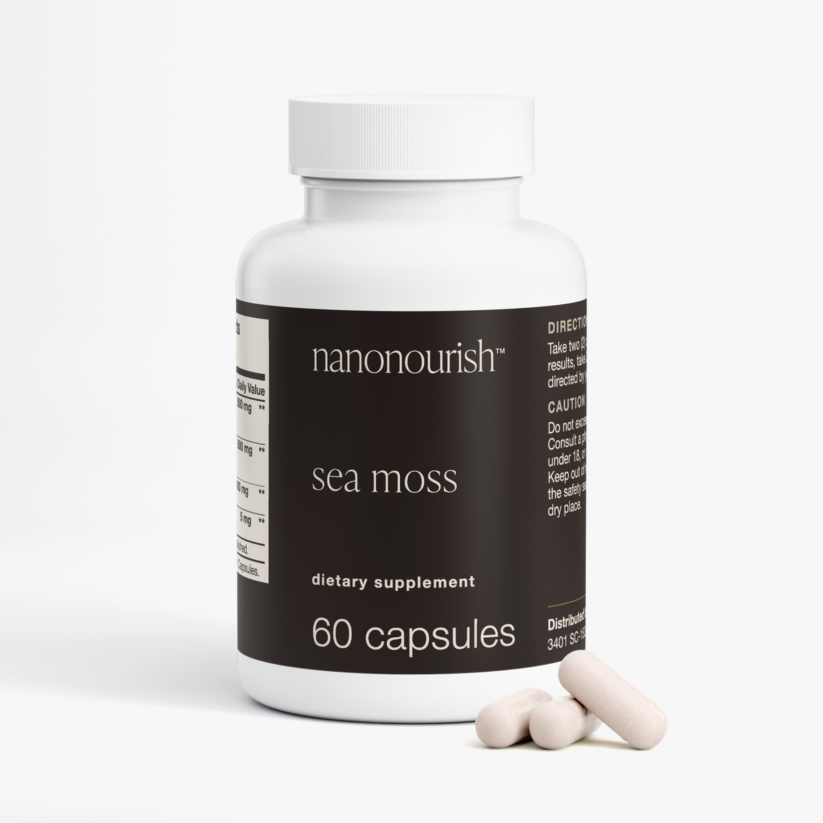 nanonourish™ sea moss, label view 2