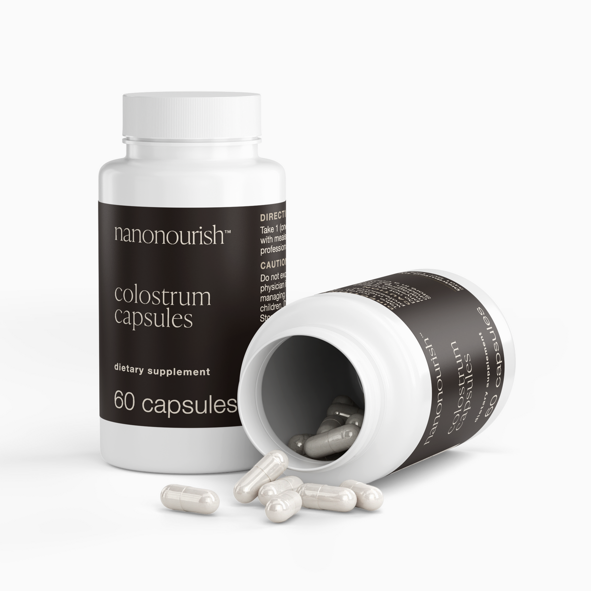 nanonourish™ colostrum capsules, label view 3