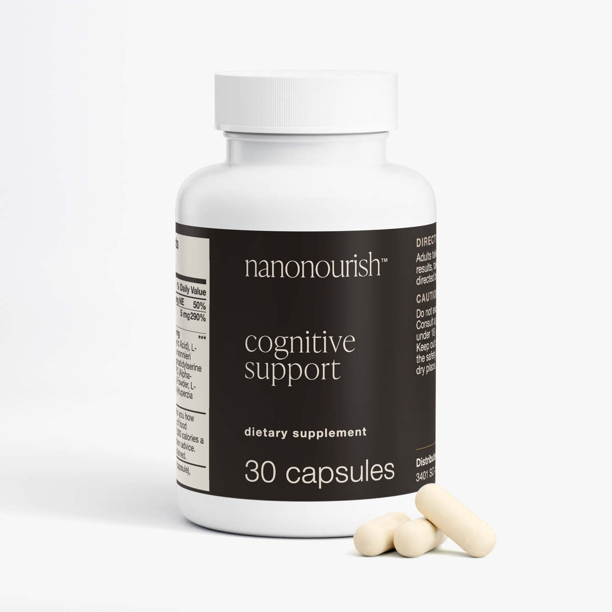 nanonourish™ cognitive support, label view 2