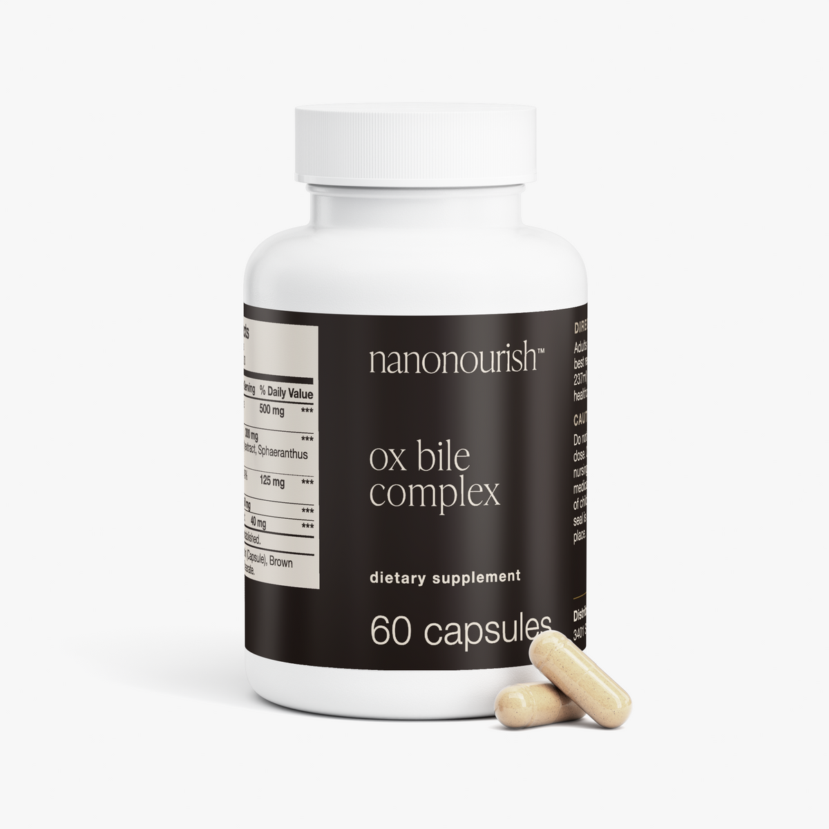 nanonourish™ ox bile complex, label view 2