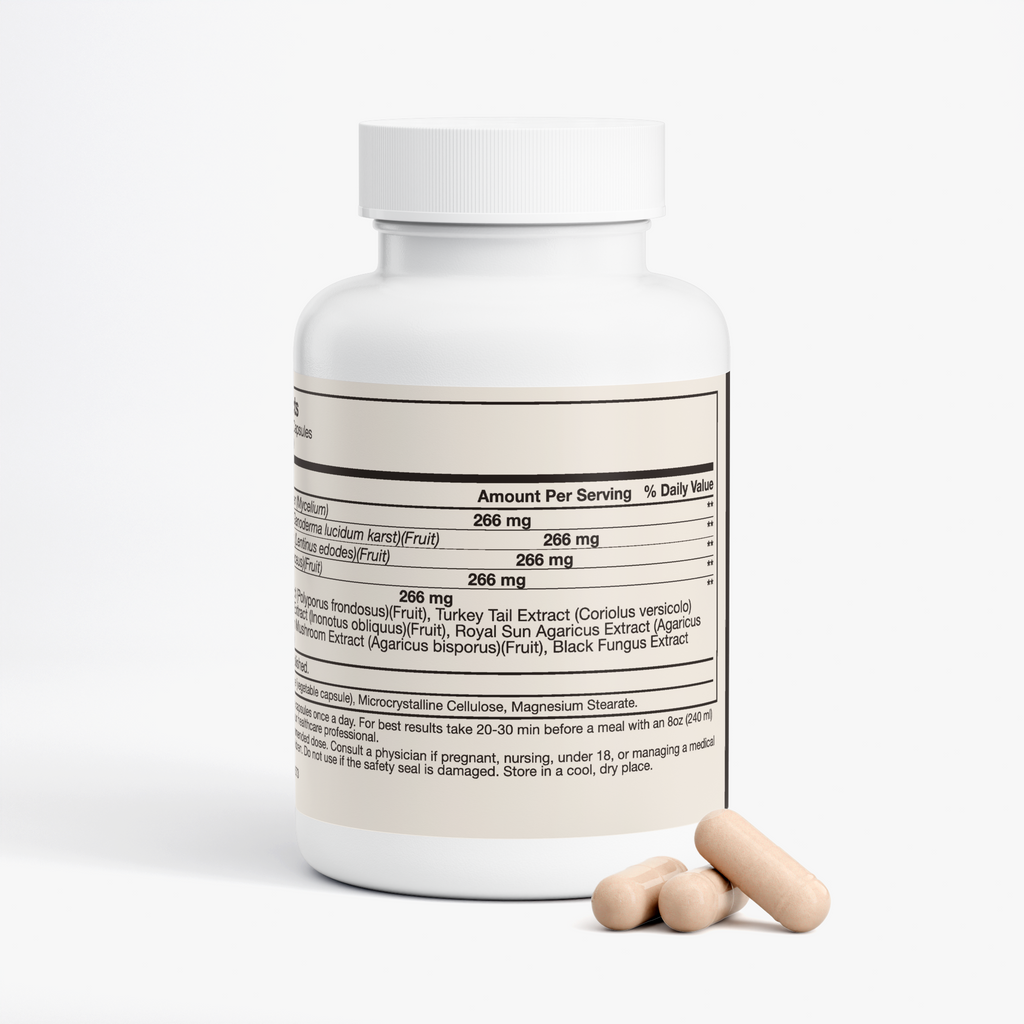 nanonourish™ mushroom complex 10 x, label view 2