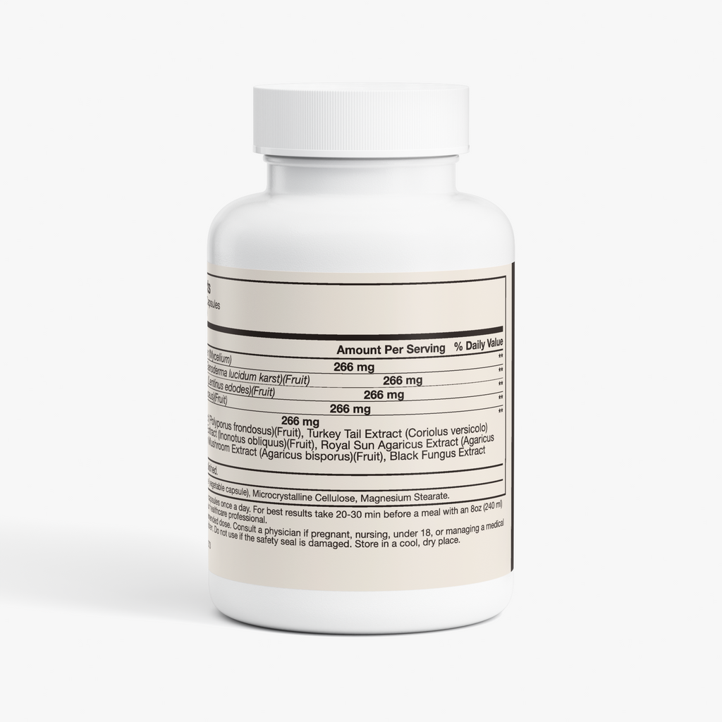nanonourish™ mushroom complex 10 x, label view 1
