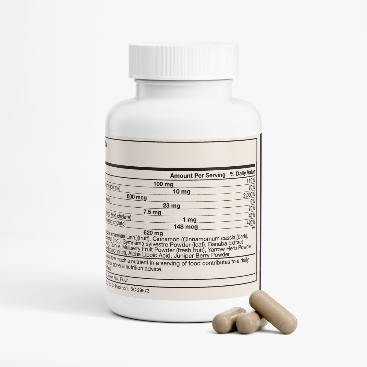 nanonourish™ normal blood sugar support, label view 2