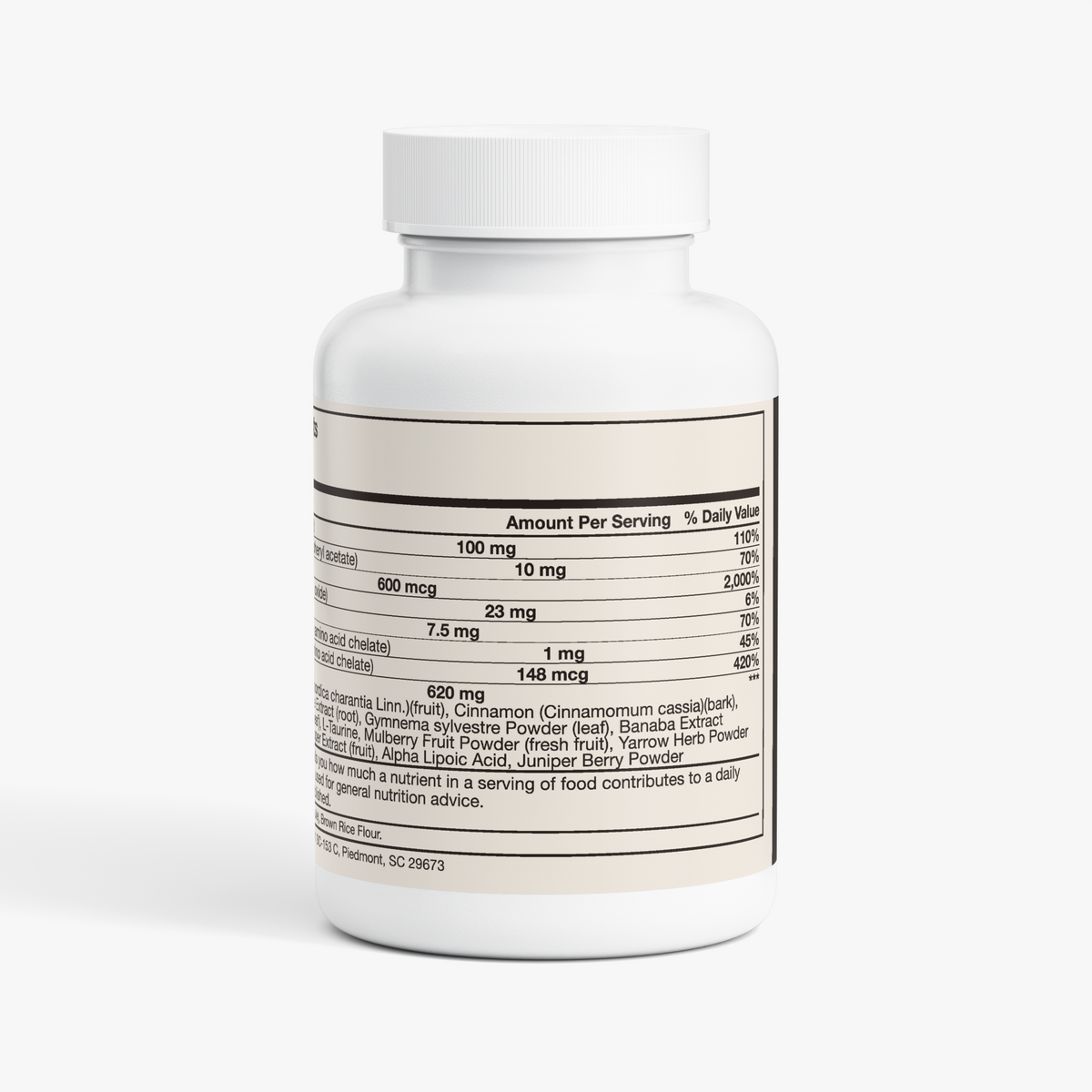 nanonourish™ normal blood sugar support, label view 1