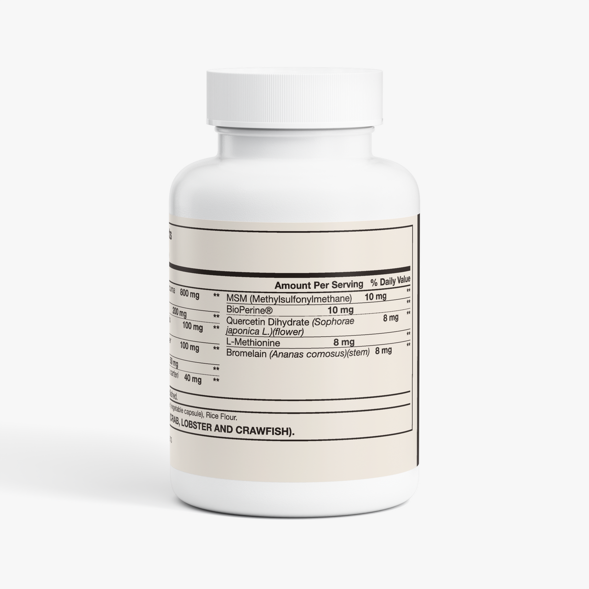 nanonourish™ platinum turmeric, label view 1