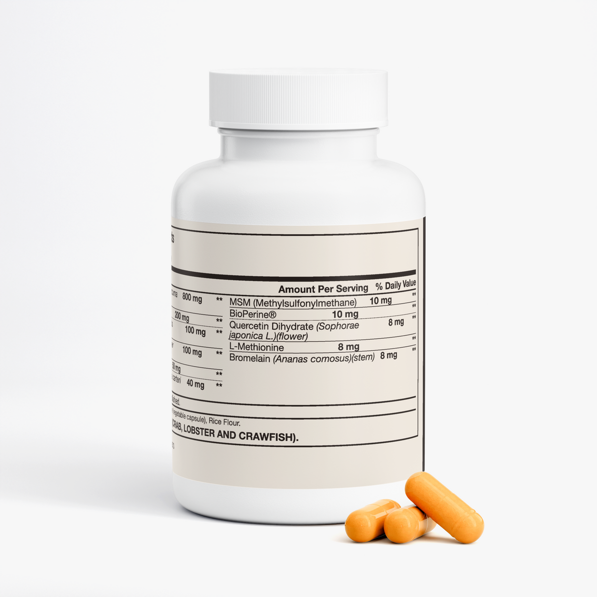 nanonourish™ platinum turmeric, label view 2