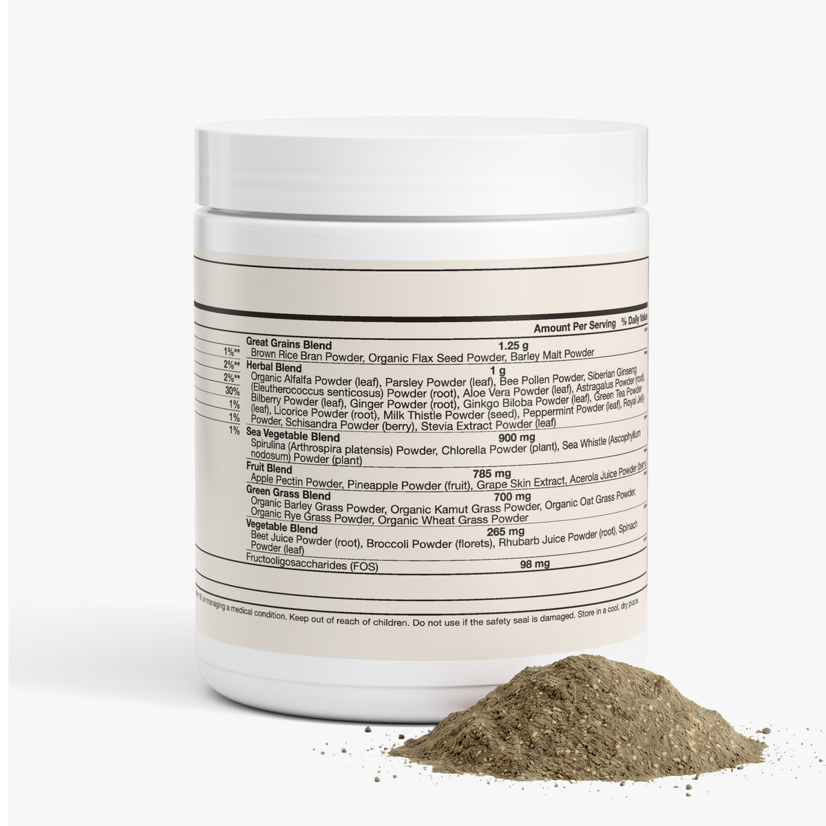 nanonourish™ ultra cleanse smoothie greens, label view 2