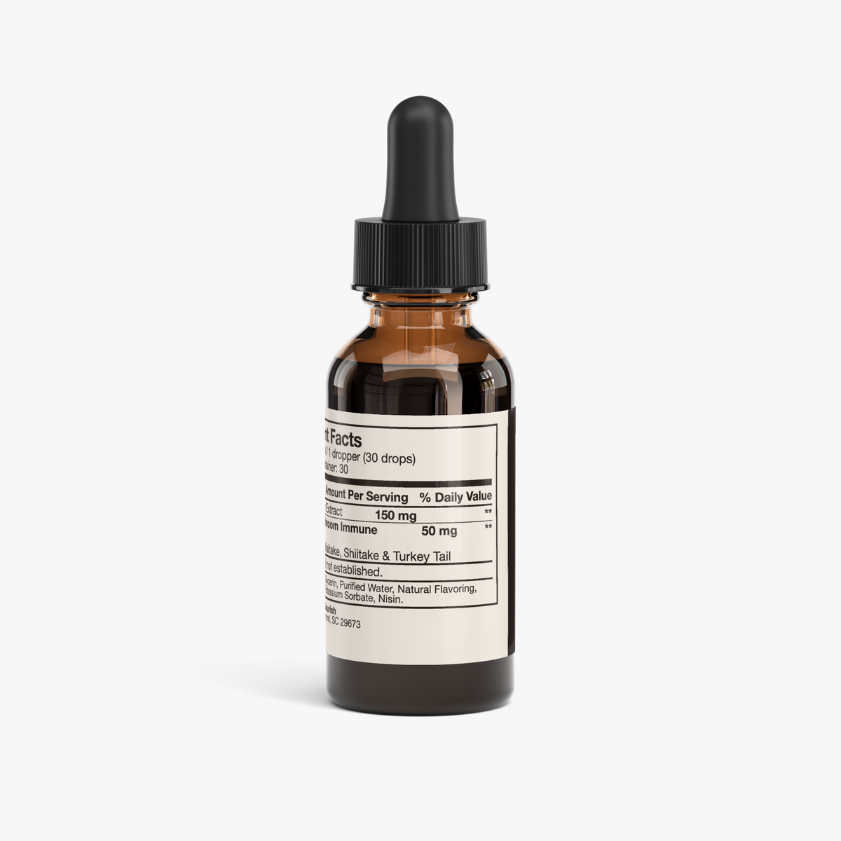 nanonourish™ reishi calm drops, label view 1