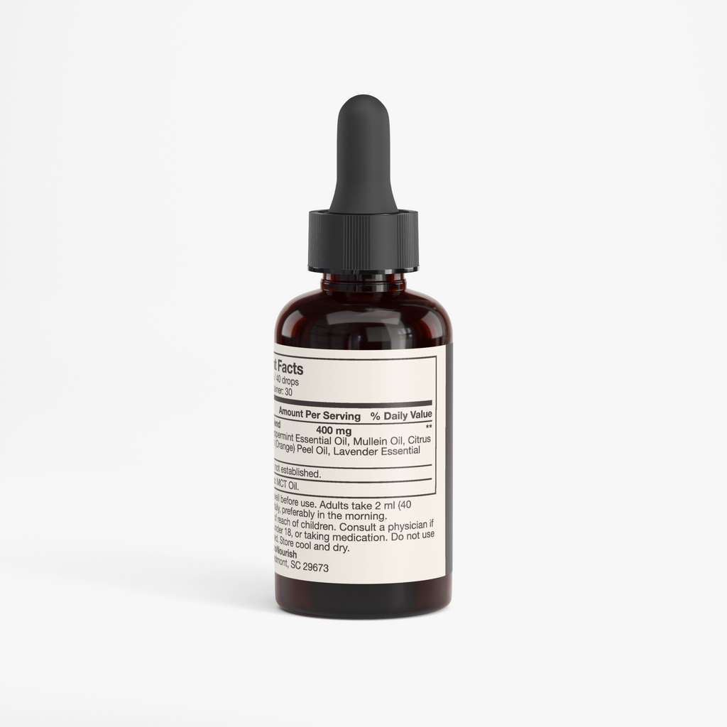 nanonourish™ respiratory & lung health drops, label view 1