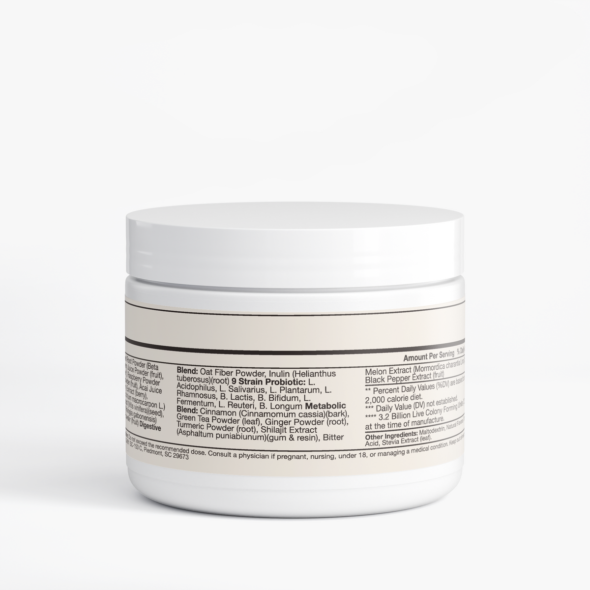 nanonourish™ reds superfood, label view 1