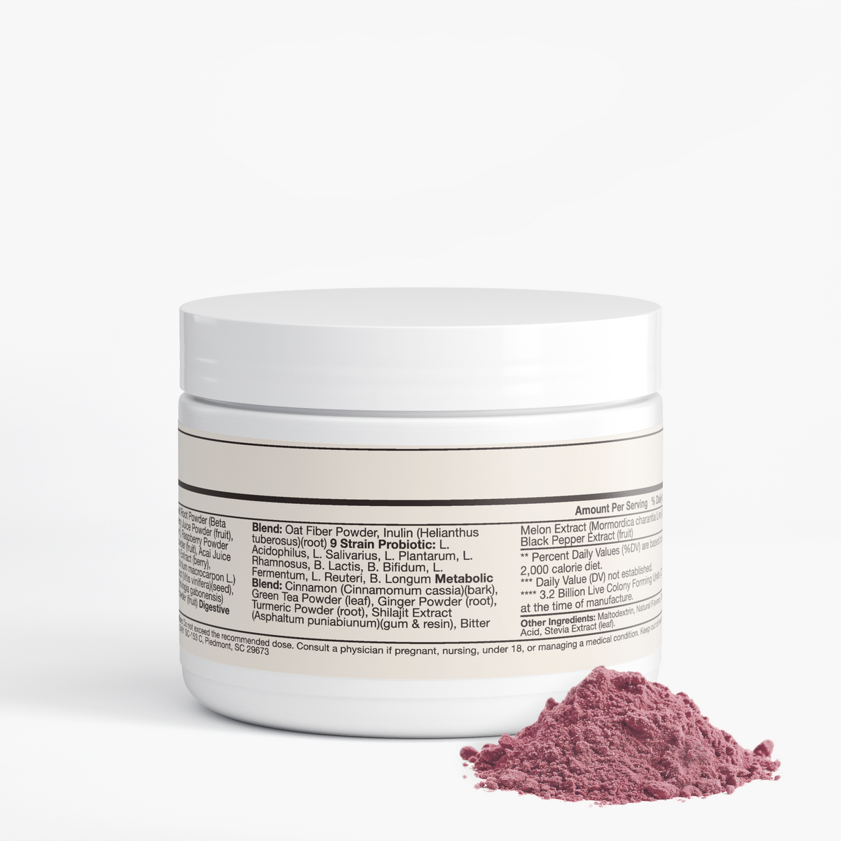 nanonourish™ reds superfood, label view 2