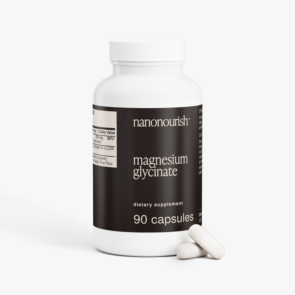 nanonourish™ magnesium glycinate, label view 1