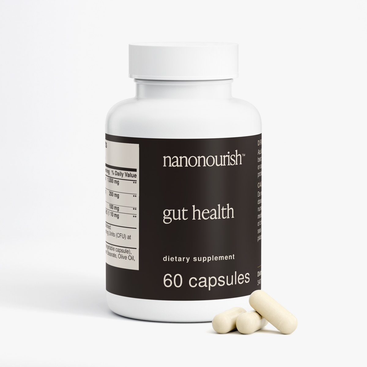 nanonourish™ gut health, label view 1