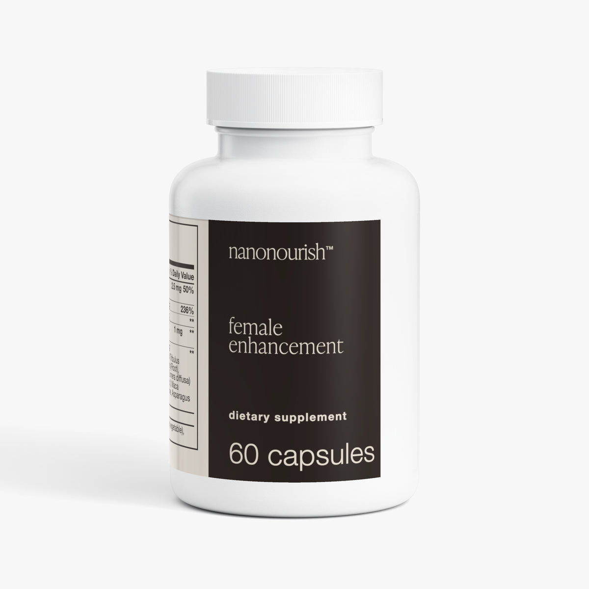 nanonourish™ female enhancement, front of the label