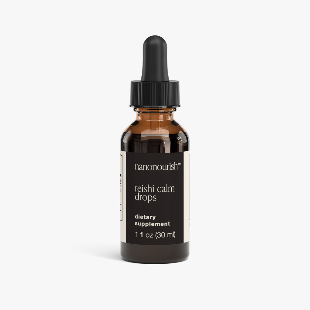 nanonourish™ reishi calm drops, front of the label