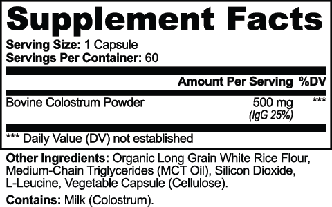 nanonourish™ colostrum capsules, product image